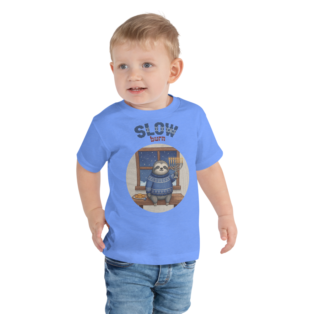 Slow Burn Toddler Ugly Christmas Tee โ Blue model