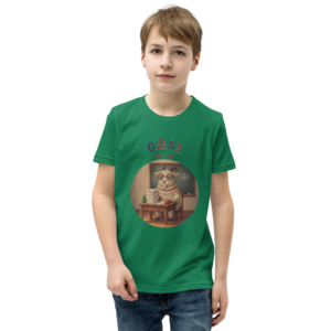 G.O.A.T. Teacher Kids' Ugly Christmas Tee โ Green model