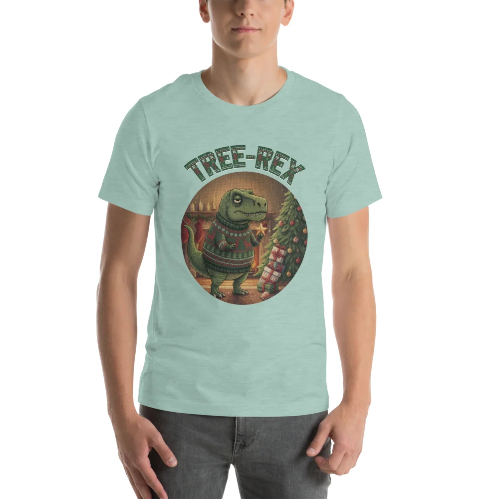 Tree-Rex Ugly Christmas Tee, Green model