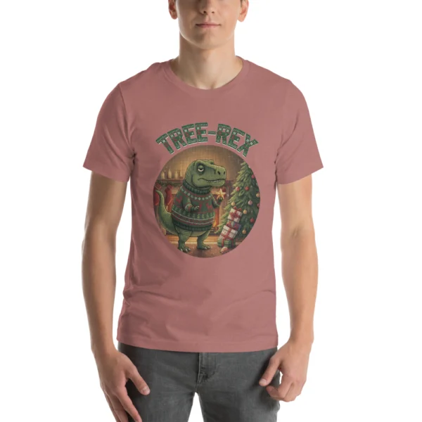 Tree Rex knitted-badge tee on a model