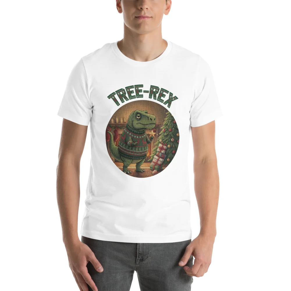 Tree-Rex Ugly Christmas Tee, 27.99 US dollars
