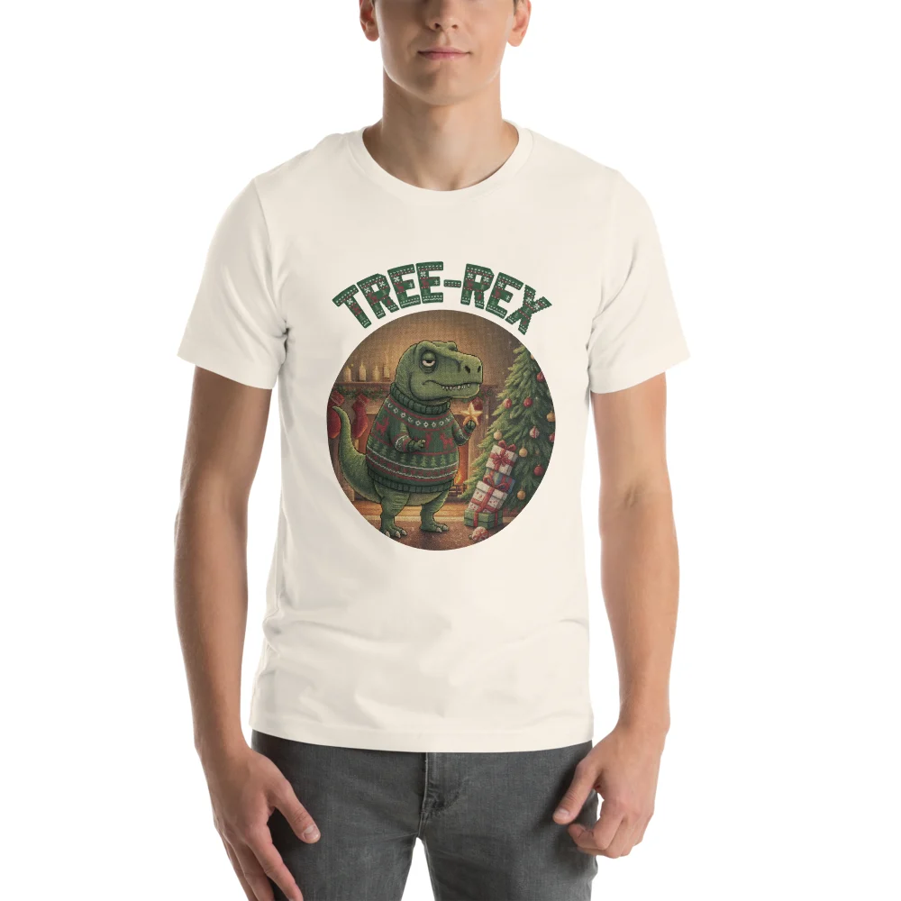 Tree-Rex Ugly Christmas Tee, Vintage White model