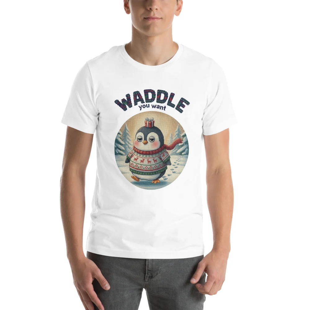 Waddle You Want Ugly Christmas Tee, 27.99 US dollars
