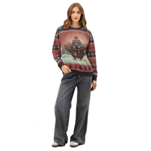 Atlanta Fan ugly Christmas sweatshirt, women's front