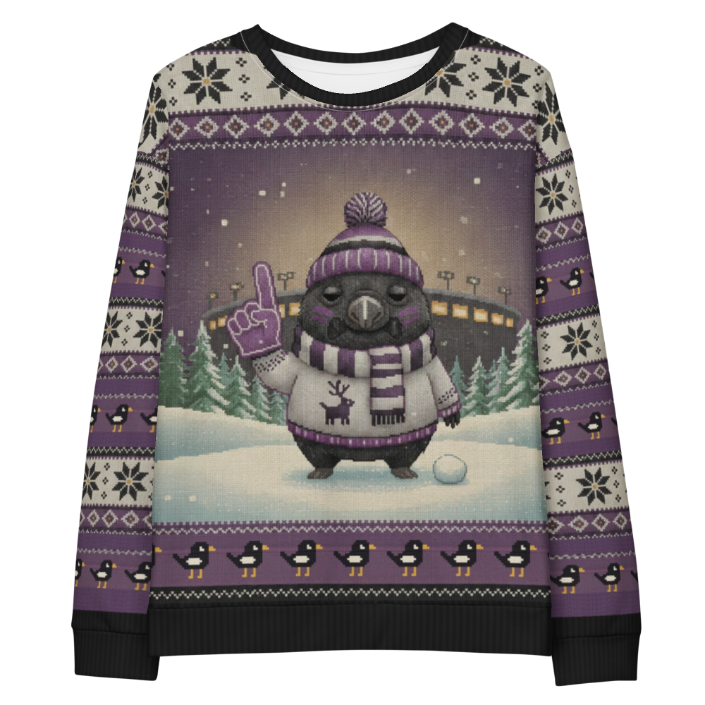 Baltimore Fan ugly Christmas sweatshirt, front flat