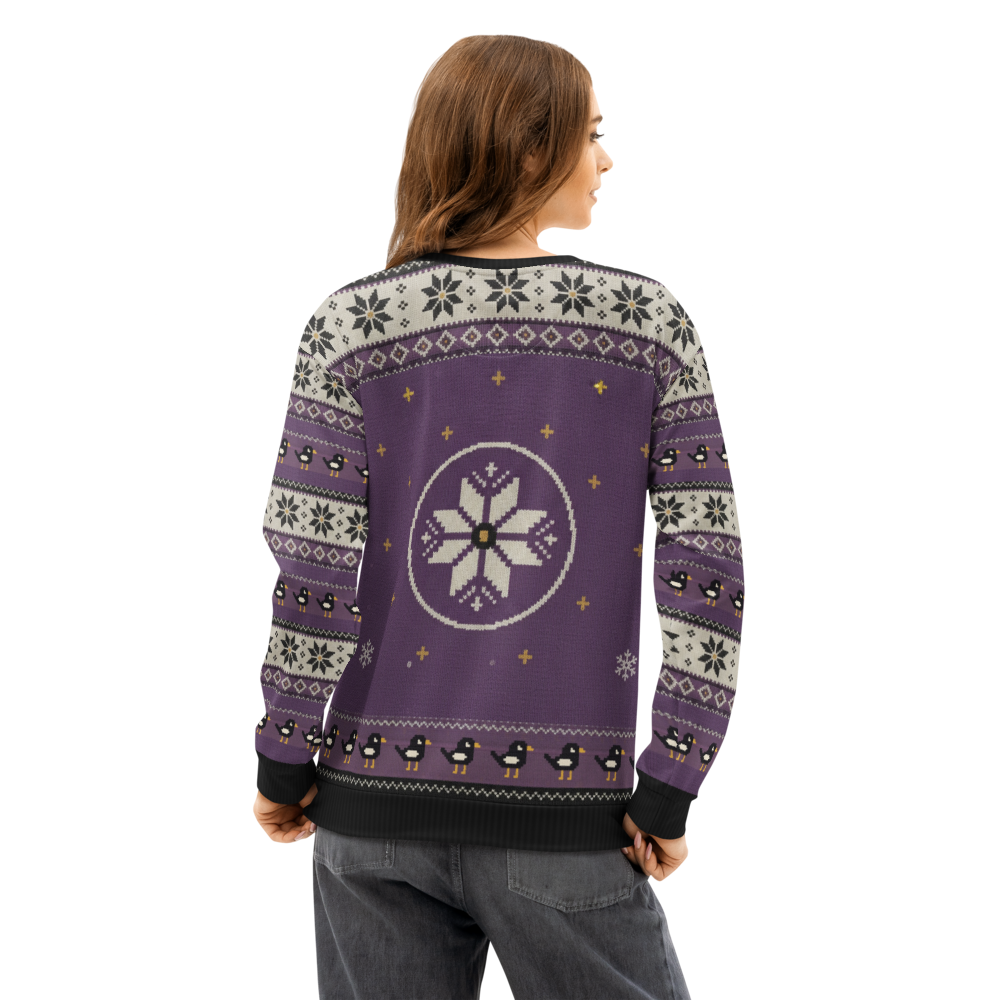 Baltimore Fan ugly Christmas sweatshirt, women's back
