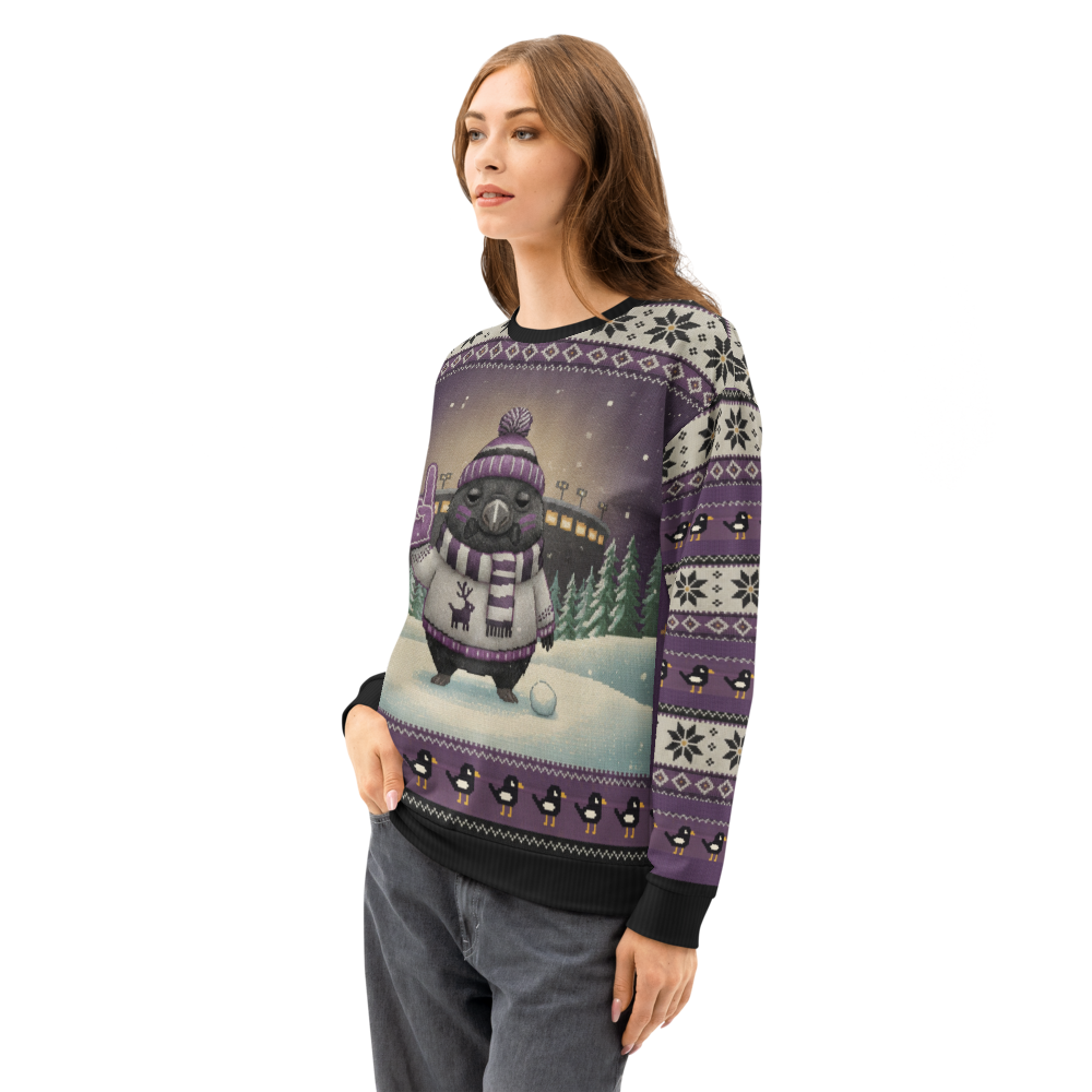 Baltimore Fan ugly Christmas sweatshirt, women's side
