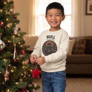 Styling photo, Bull in a China Shop Toddler Ugly Christmas Sweater