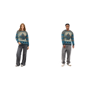 Carolina Fan Matching Ugly Christmas Sweaters for Couples | Two Sweatshirts