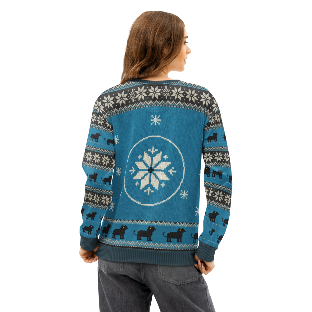 Carolina Fan ugly Christmas sweatshirt, women's back