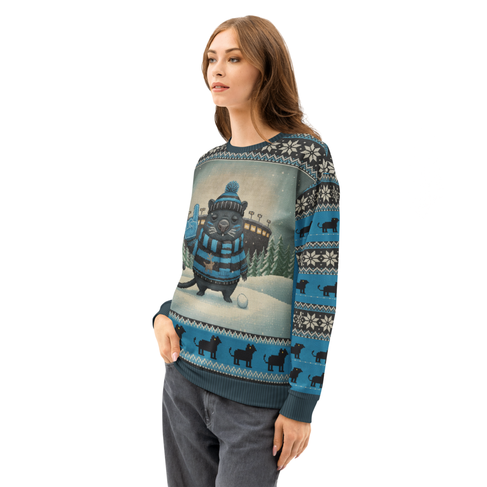 Carolina Fan ugly Christmas sweatshirt, women's side
