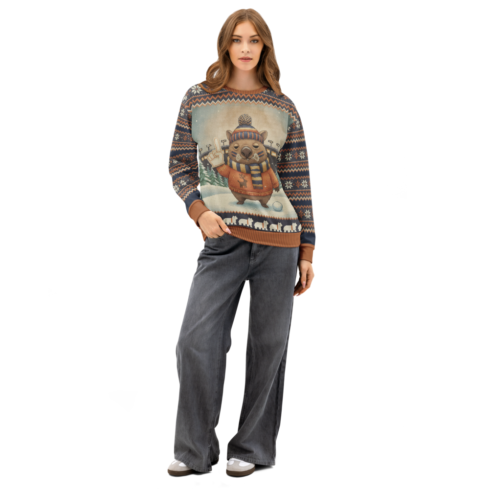 Chicago Fan ugly Christmas sweatshirt, women's front