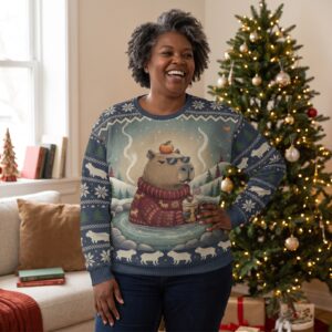 Plus size styling photo, Chill Capybara Ugly Christmas Sweater