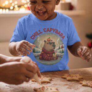 Styling photo, Chill Capybara Toddler Ugly Christmas Shirt