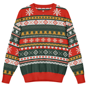 Christmas Sampler Kids Ugly Christmas Sweater | Real Knit Fair Isle Crewneck 1