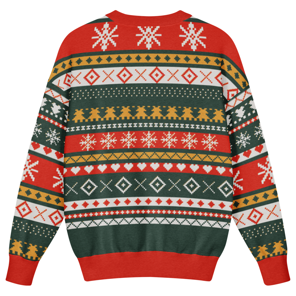 Christmas Sampler Kids Ugly Christmas Sweater | Real Knit Fair Isle Crewneck 2