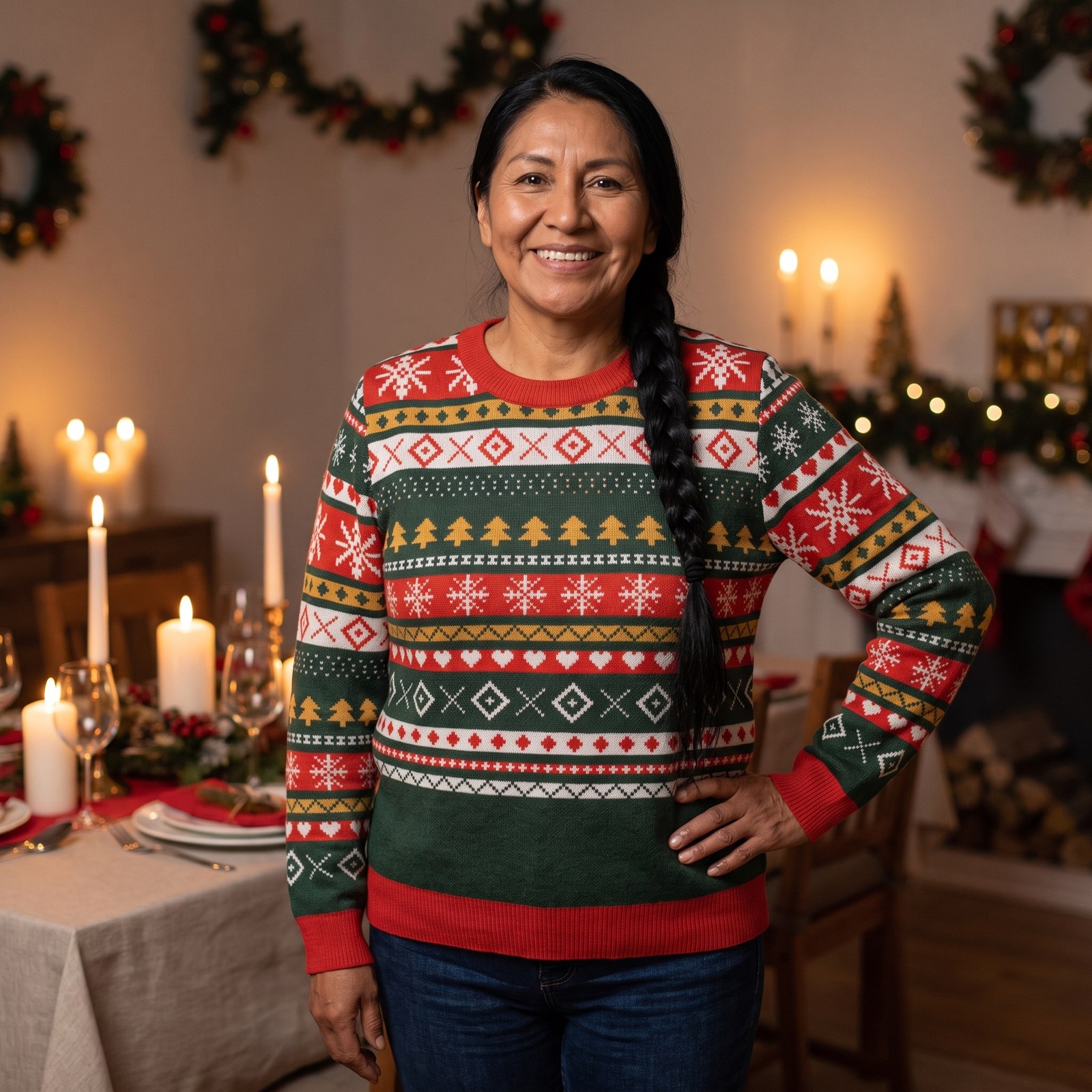 Styling photo, Christmas Sampler Vintage Fair Isle Christmas Sweater
