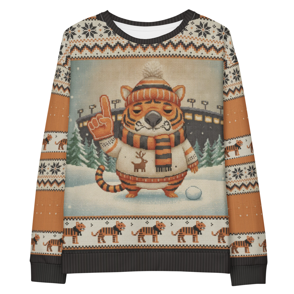 Cincinnati Fan ugly Christmas sweatshirt, front flat