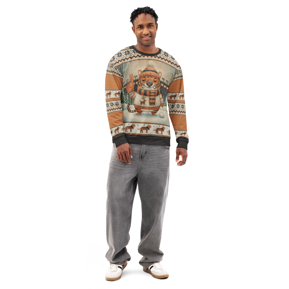 Cincinnati Fan ugly Christmas sweatshirt, men's front