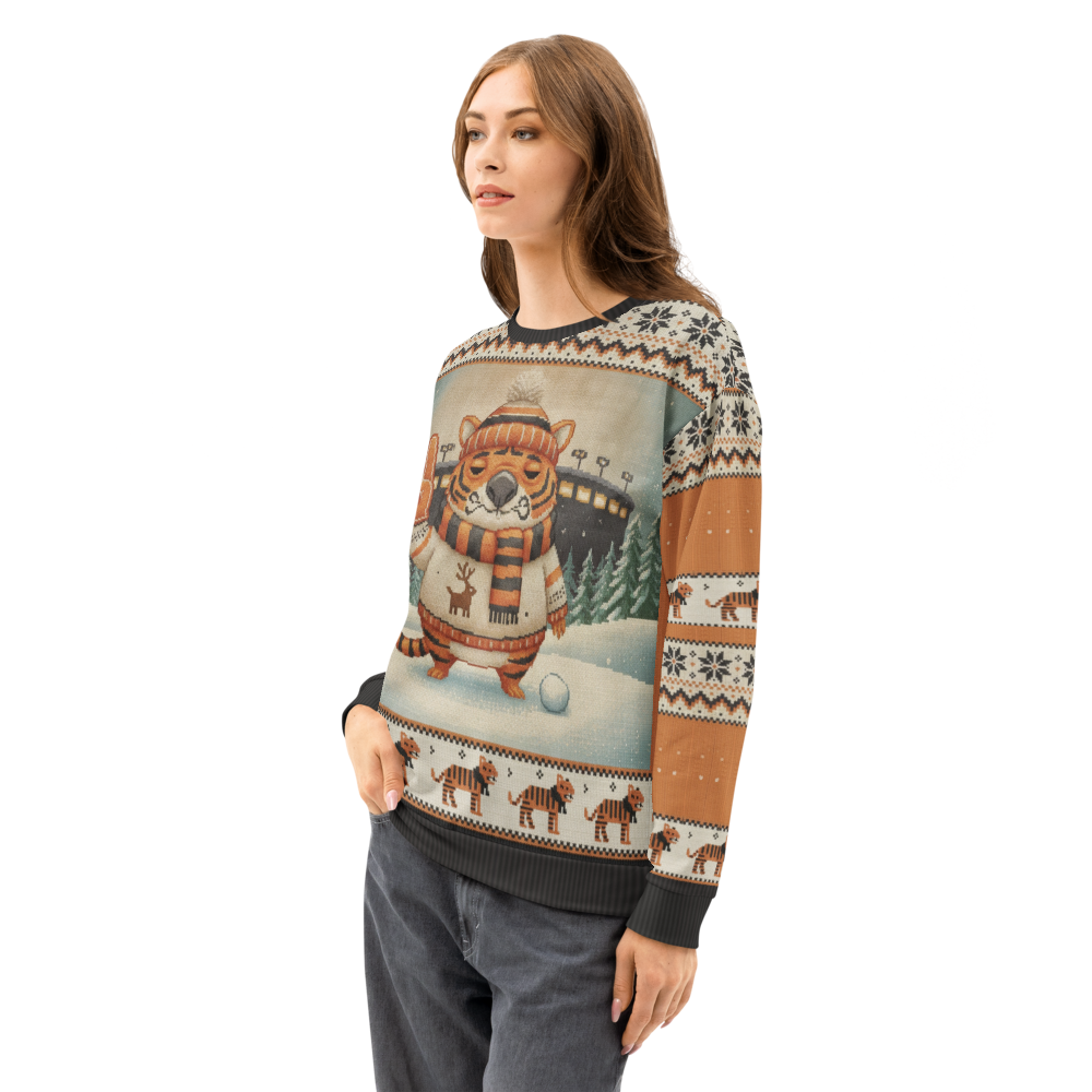 Cincinnati Fan ugly Christmas sweatshirt, women's side