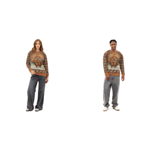 Cleveland Fan Matching Ugly Christmas Sweaters for Couples | Two Sweatshirts