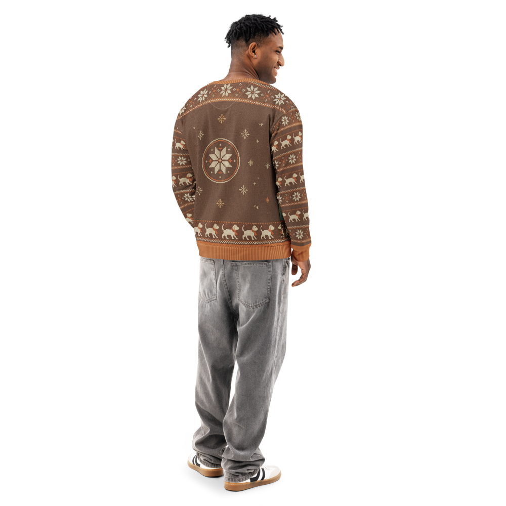 Cleveland Fan ugly Christmas sweatshirt, men's back