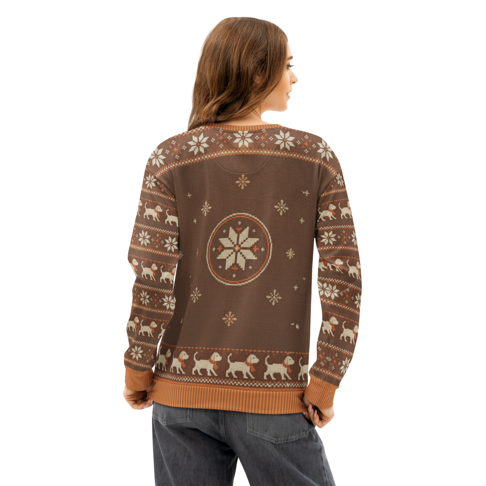 Cleveland Fan ugly Christmas sweatshirt, women's back