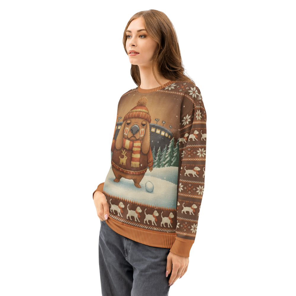 Cleveland Fan ugly Christmas sweatshirt, women's side