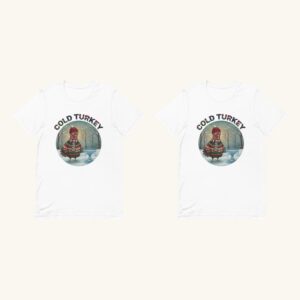 Cold Turkey matching Christmas shirts for couples, two white tees