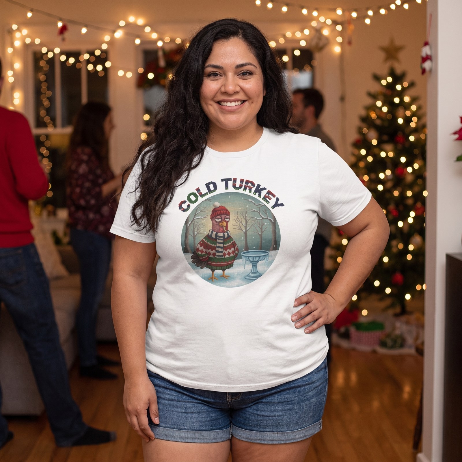Plus size styling photo, Cold Turkey Ugly Christmas Shirt