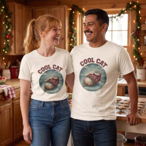Styling photo, Cool Cat Matching Christmas Shirts for Couples