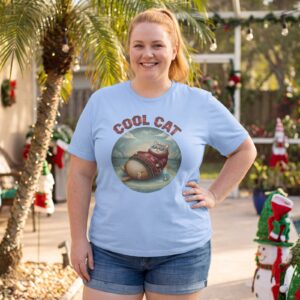 Plus size styling photo, Cool Cat Ugly Christmas Shirt