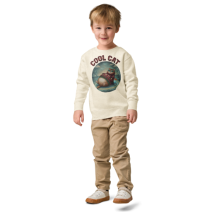Cool Cat Toddler Ugly Christmas Sweater | Kids Crewneck Sweatshirt, Ages 2 to 7