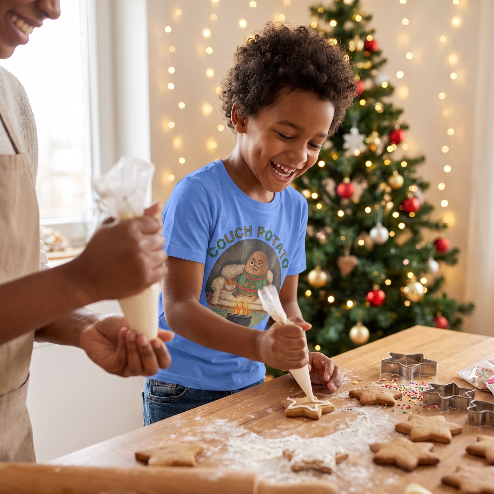 Styling photo, Couch Potato Kids Ugly Christmas Shirt