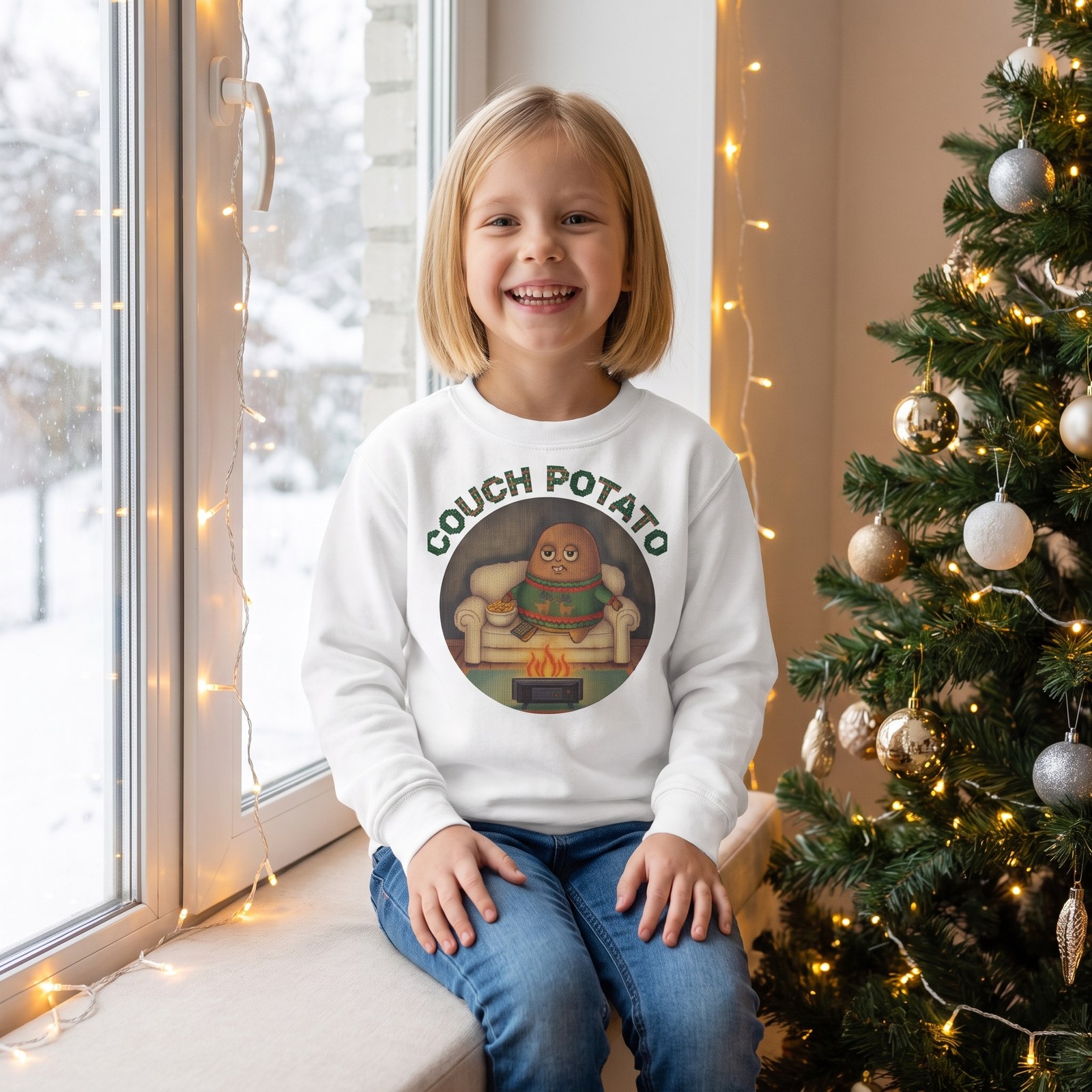 Styling photo, Couch Potato Kids Ugly Christmas Sweater