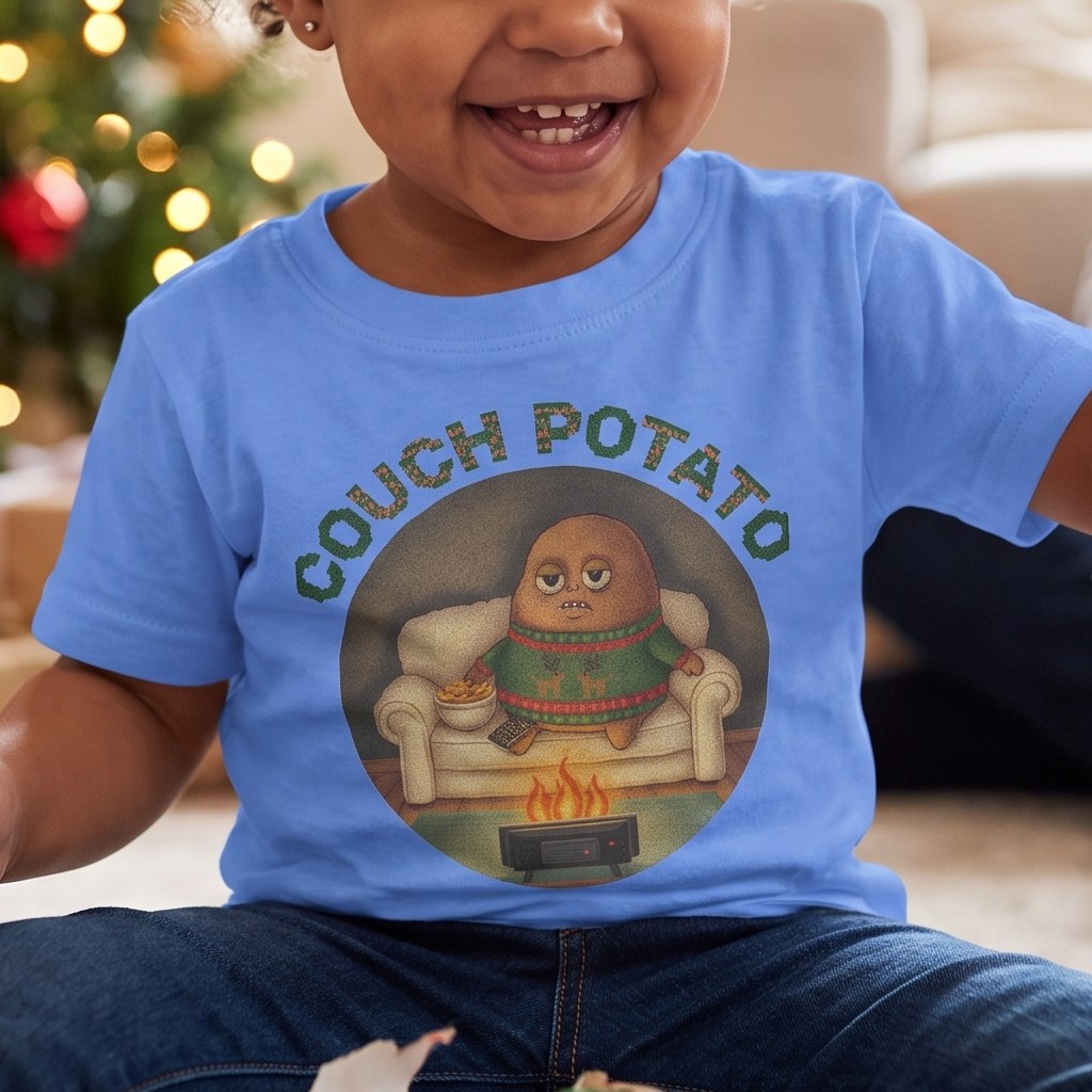 Styling photo, Couch Potato Toddler Ugly Christmas Shirt