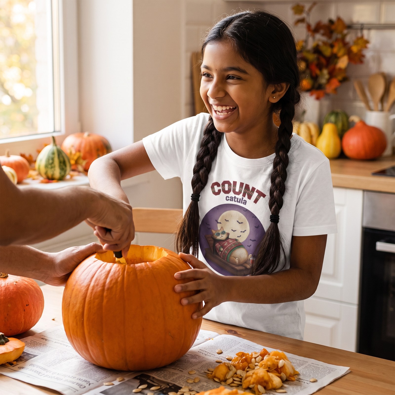 Styling photo, Count Catula Kids Halloween Shirt for Boys and Girls