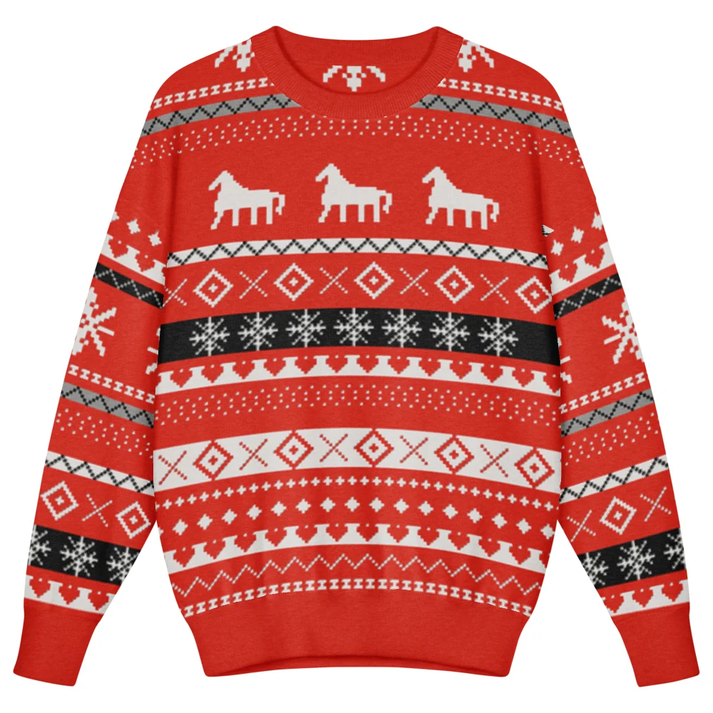 Dala Horse kids knitted ugly Christmas sweater, 99 US dollars