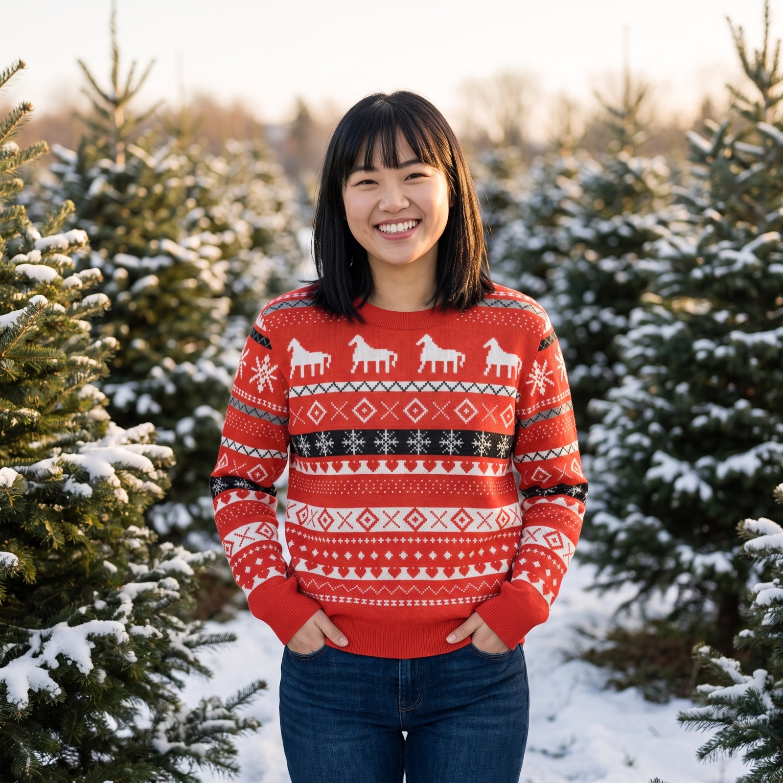 Styling photo, Dala Horse Vintage Fair Isle Christmas Sweater