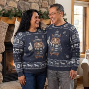 Plus size styling photo, Dallas Fan Matching Ugly Christmas Sweaters for Couples