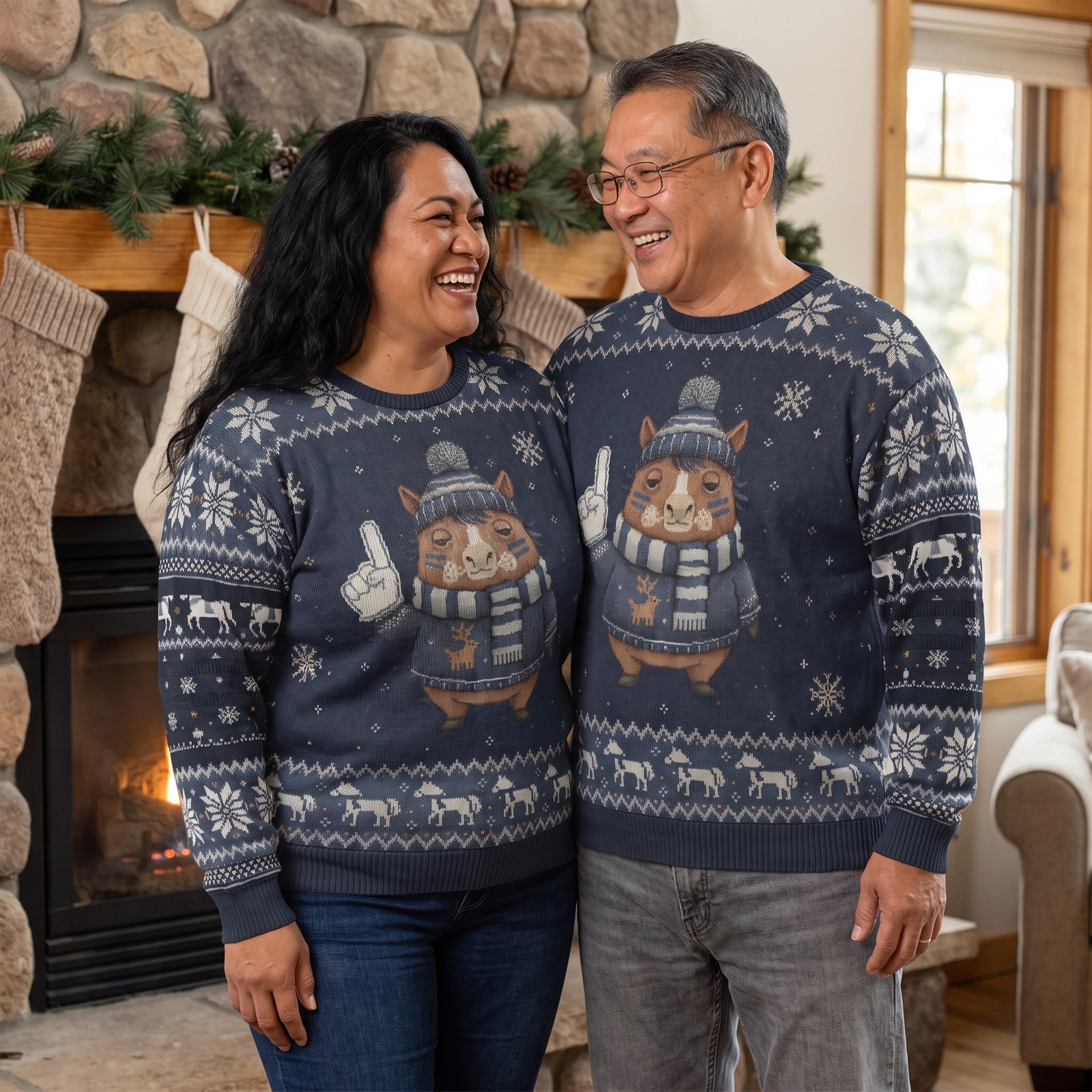 Plus size styling photo, Dallas Fan Matching Ugly Christmas Sweaters for Couples