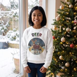 Styling photo, Deer in Headlights Kids Ugly Christmas Sweater