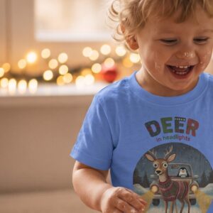 Deer in Headlights Toddler Ugly Christmas Shirt