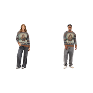 Denver Fan matching ugly Christmas sweatshirts for couples