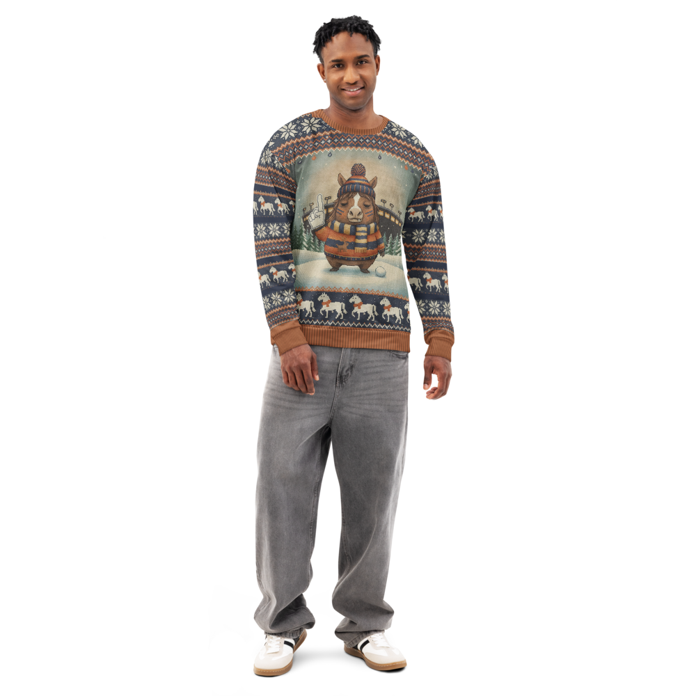 Denver Fan ugly Christmas sweatshirt, men's front