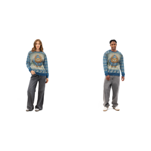 Detroit Fan matching ugly Christmas sweatshirts for couples