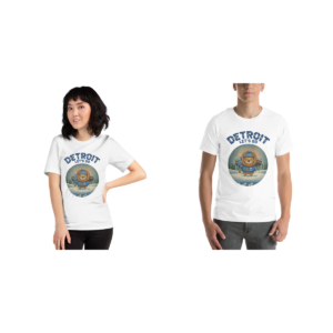 Detroit Fan matching Christmas tees for couples, pure white