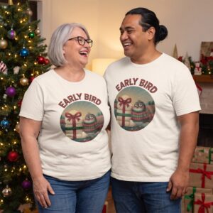 Plus size styling photo, Early Bird Matching Christmas Shirts for Couples