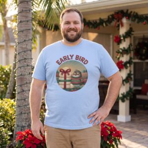Plus size styling photo, Early Bird Ugly Christmas Shirt