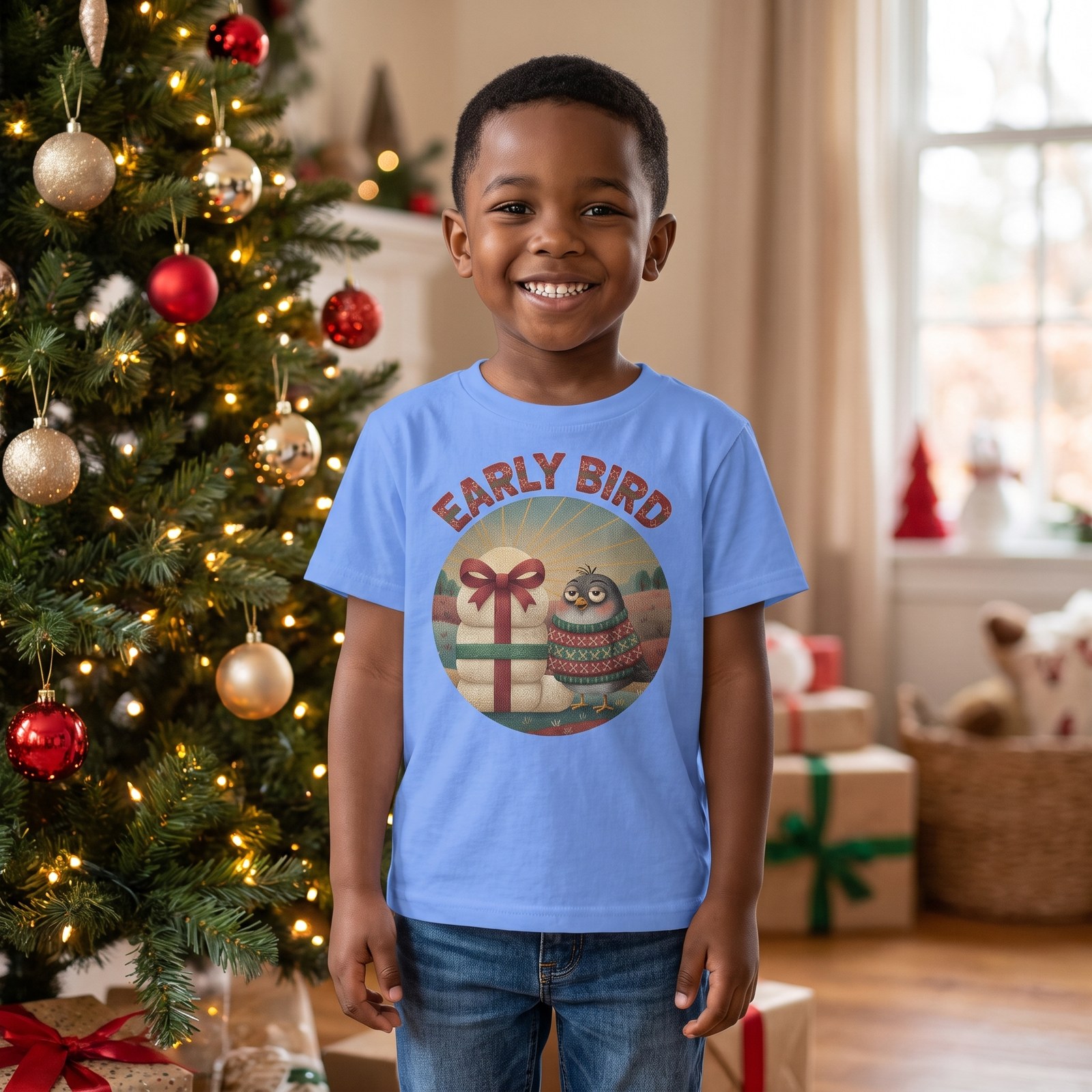 Styling photo, Early Bird Toddler Ugly Christmas Shirt